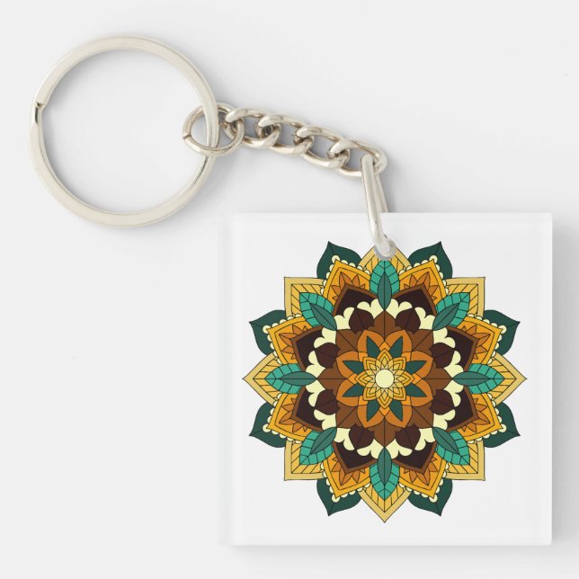 Mandala Mönster 02 i gult och tan (Framsidan)