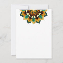 Mandala Mönster 02 i gult- och tankkort Kort