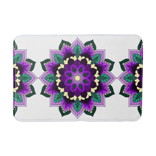 Mandala Mönster 02 i lila Badrumsmatta (Framsidan)