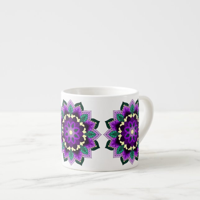 Mandala Mönster 02 i lila Espressomugg (Framsida höger)