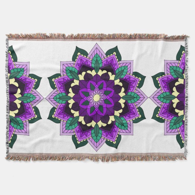 Mandala Mönster 02 i lila Filt (Framsidan)