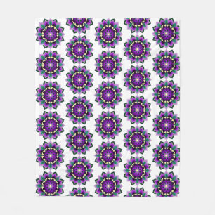 Mandala Mönster 02 i lila Fleecefilt