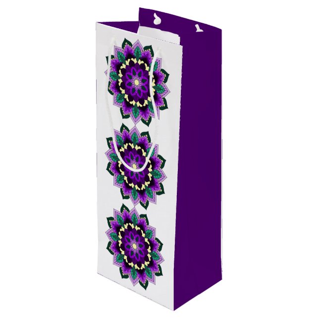 Mandala Mönster 02 i lila Gift Bag (Baksidan Vinklad)