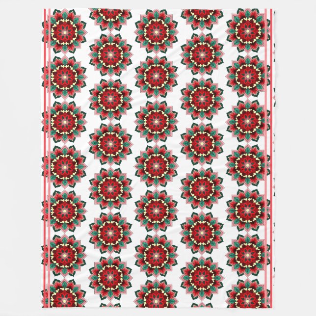 Mandala Mönster 02 i Red Fleece Blanket (Framsidan)