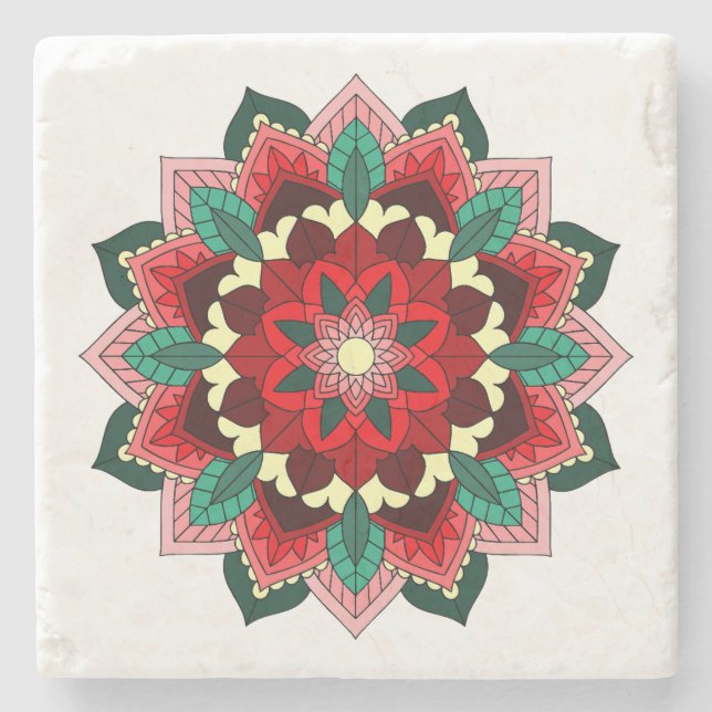 Mandala Mönster 02 i Red Stone Underlägg (Framsidan)