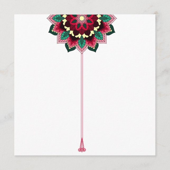 Mandala Mönster 02 på djupt rosa Flat Menu Meny (Framsida)