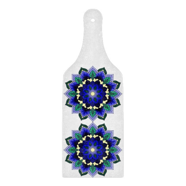 Mandala Mönster 02 på mörk blått (Framsidan)