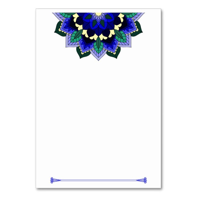 Mandala Mönster 02 på mörk blått Bordsnummer (Framsidan)