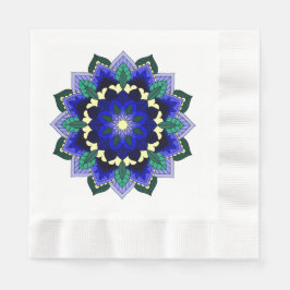 Mandala Mönster 02 på mörk blått Napkin Pappersservett