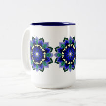 Mandala Mönster 02 på mörk blått