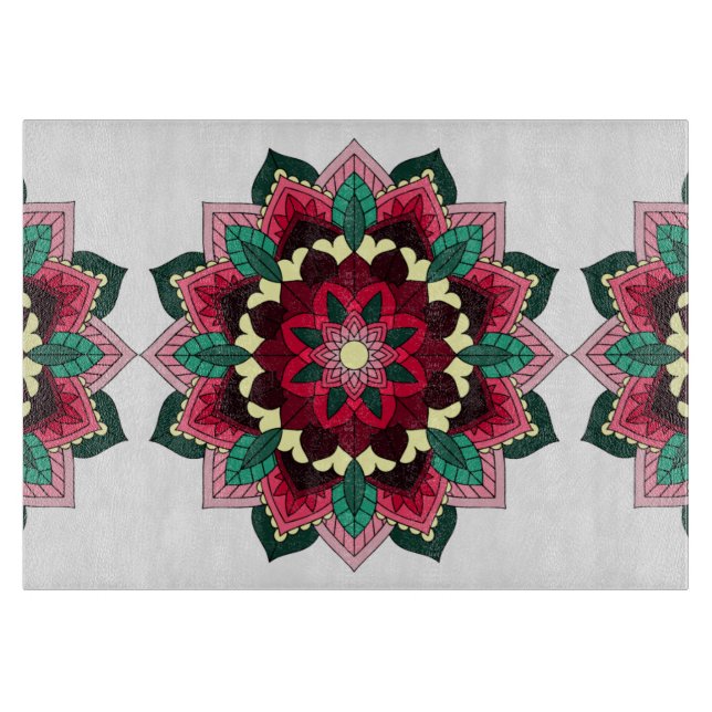 Mandala Mönster 02 vid djup rosa (Framsidan)