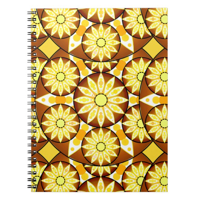 Mandala mönster, brunfärgade och guld anteckningsbok (Framsidan)