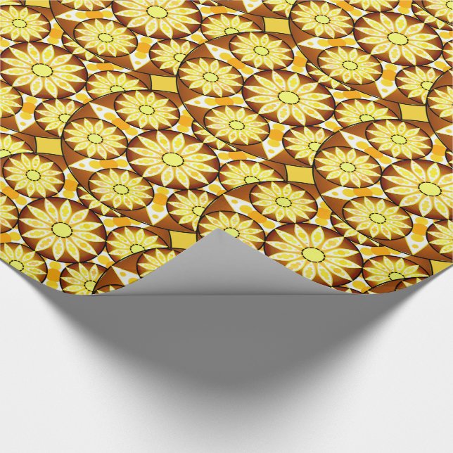 Mandala mönster, brunfärgade och guld presentpapper (Hörn)