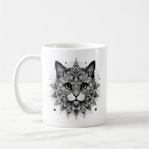 Mandala Mönster Cat Design