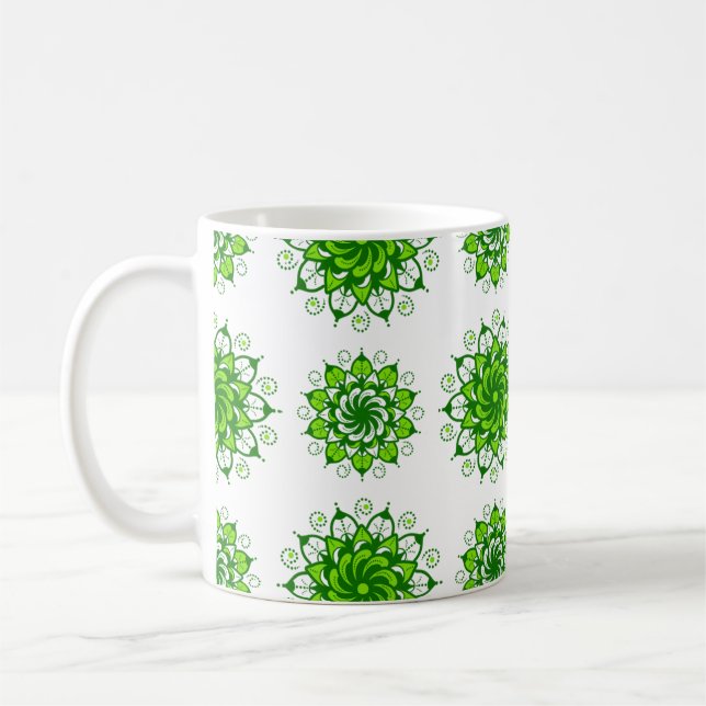 Mandala mönster design kaffemugg (Vänster)