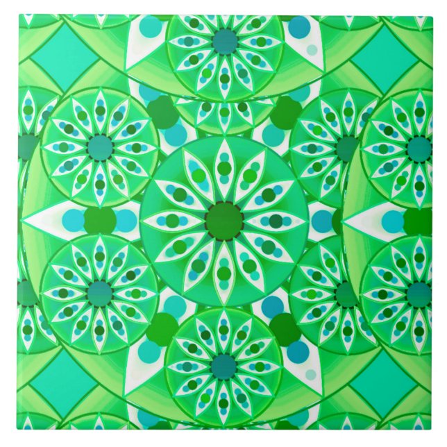 Mandala mönster, Emerald grönt och peace Kakelplatta (Framsidan)