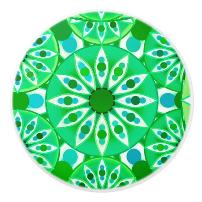 Mandala mönster, Emerald grönt och peace Knopp (Framsidan)