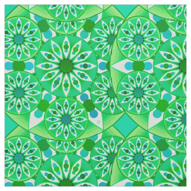Mandala mönster, Emerald grönt och peace Tyg (Provkarta)