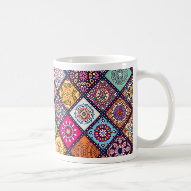 Mandala mönster färglös marockansk kaffemugg (Höger)