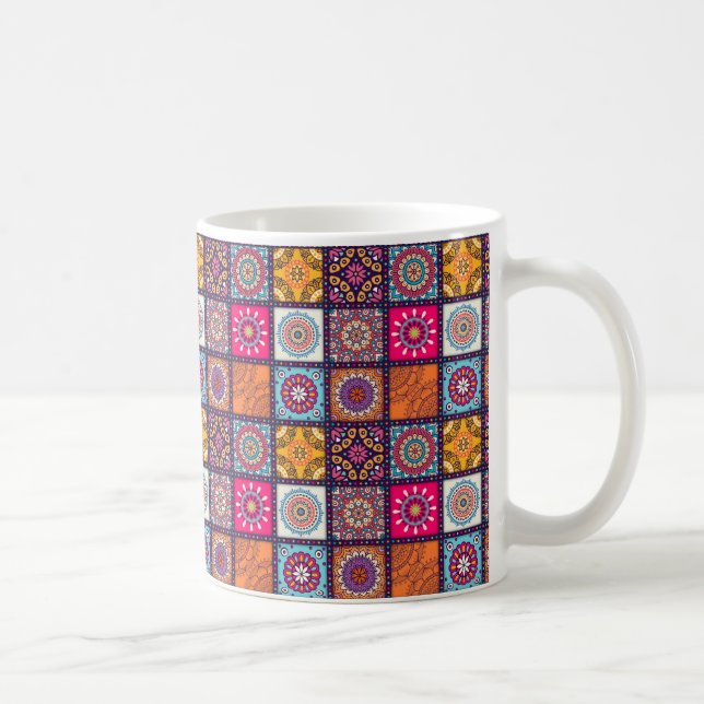 Mandala mönster färglös marockansk kaffemugg (Höger)