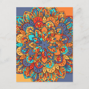 Mandala mönster färglös marockansk vykort