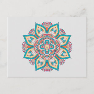 Mandala mönster färglös marockansk vykort