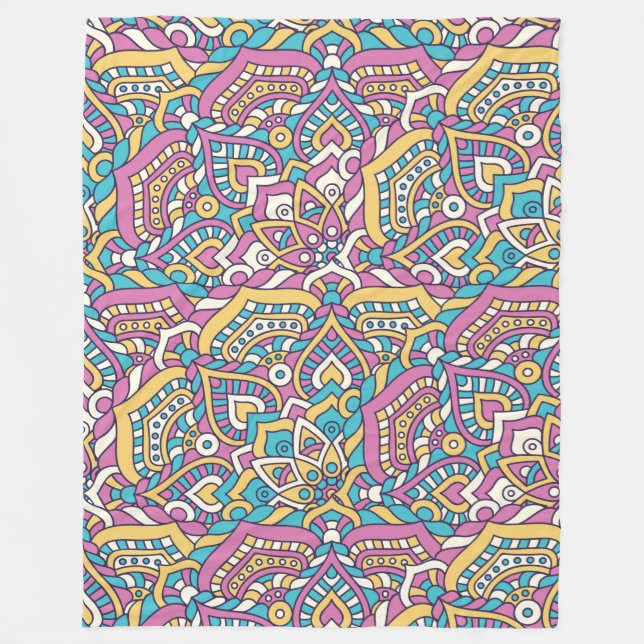 Mandala Mönster Fleecefilt (Framsidan)