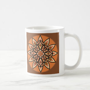 Mandala mönster i choklad, terracotta och rost kaffemugg