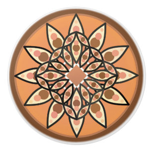 Mandala mönster i choklad, terracotta och rost knopp