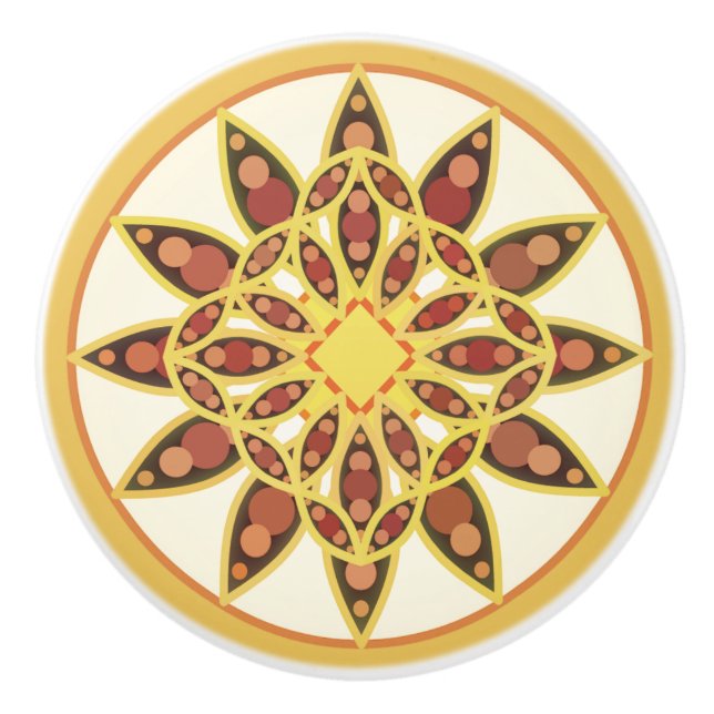 Mandala mönster i choklad, terracotta och rost knopp (Framsidan)