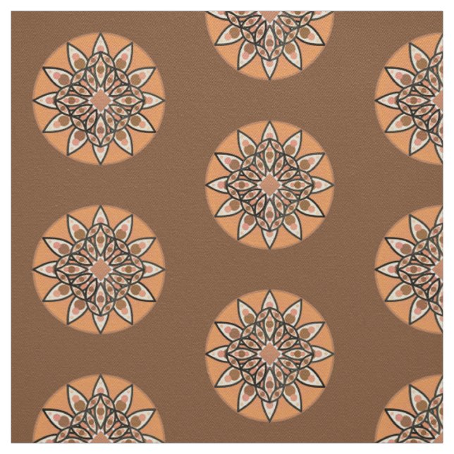Mandala mönster i choklad, terracotta och rost tyg (Provkarta)