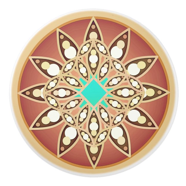 Mandala mönster i karamel och choklad knopp (Framsidan)