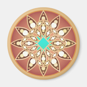Mandala mönster i karamel och choklad magnet