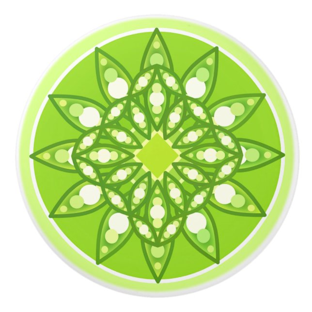Mandala mönster i lyxfärgad lyxgrön knopp (Framsidan)