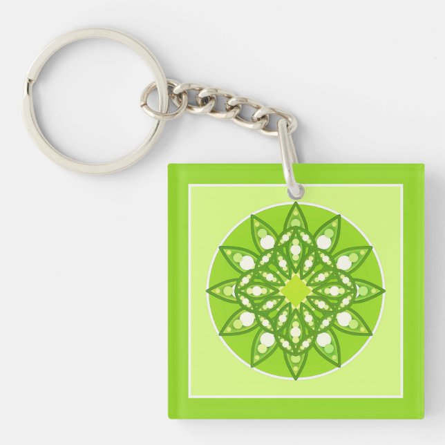 Mandala-mönster i nyanser av limegrönt (Framsidan)