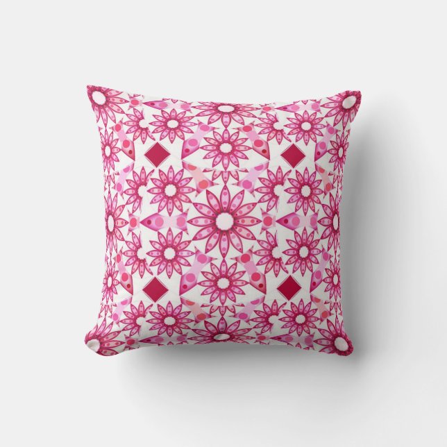 Mandala mönster i skuggor av rosa, sjön kudde (Framsida)