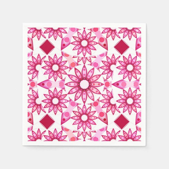 Mandala mönster i skuggor av rosa, sjön pappersservett (Framsidan)