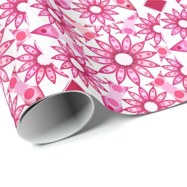 Mandala mönster i skuggor av rosa, sjön presentpapper (Rullad Hörn)