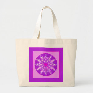 Mandala mönster in violet, orchid och rosa jumbo tygkasse