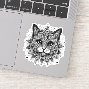 Mandala Mönster Katt Design Klistermärken