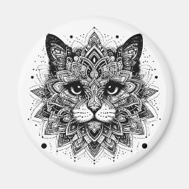 Mandala Mönster Katt Design Magnet