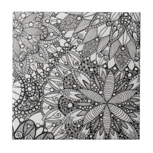 Mandala Mönster Lineart Ceramic Tile Kakelplatta