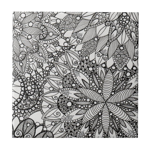 Mandala Mönster Lineart Ceramic Tile Kakelplatta (Framsidan)