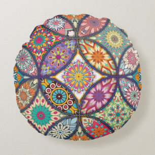 Mandala Mönster - Pillow Rund Kudde