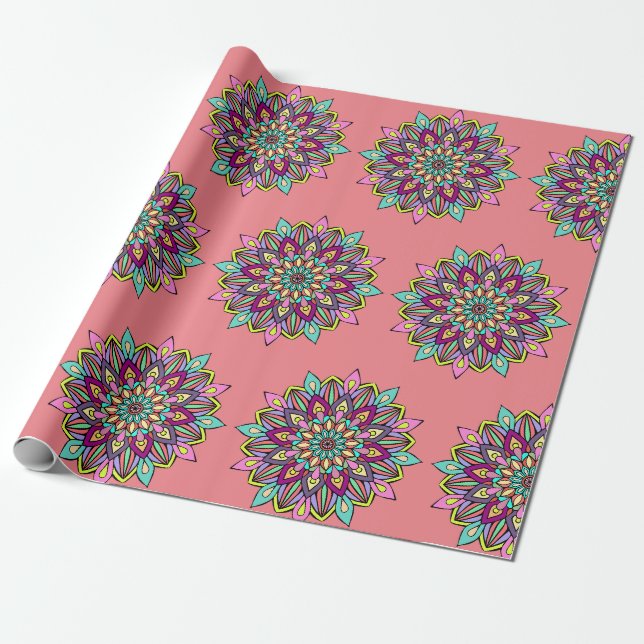 mandala mönster presentpapper (Utrullad)
