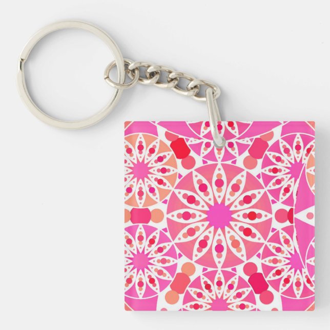 Mandala mönster, rosa- och korallskärnor (Framsidan)