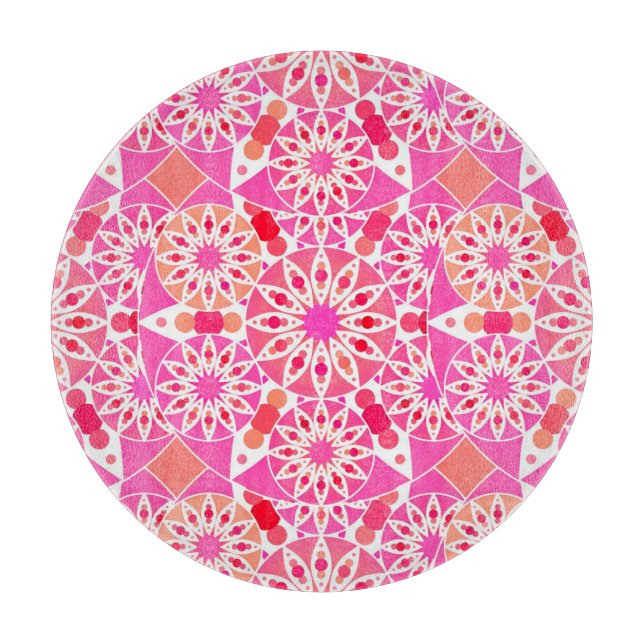Mandala mönster, rosa- och korallskärnor (Framsidan)