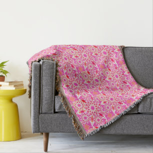 Mandala mönster, rosa- och korallskärnor filt