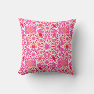 Mandala mönster, rosa- och korallskärnor kudde