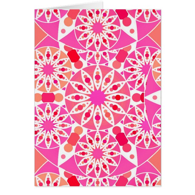 Mandala mönster, rosa- och korallskärnor OBS kort (Framsidan)